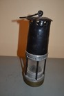 Rare British Brass Metal Coal Miner s Lamp Glass Marked British  M 57 X 67
