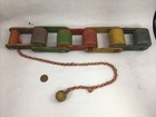 Playskool Wooden Pull Toy Track Wheels Folding Colorful Wood Toy Vintage