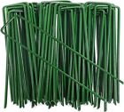 Green Landscape Staples 6 Inches 11 Gauge Galvanized Garden Stakes Fabric Sod