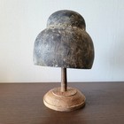 Pompom Millinery Hat Block Wood Vintage Supplies Form Antique Mold Wooden