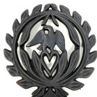 Vintage Cast Iron Eagle Heart Laurel Wreath Trivet Black Americana Decor 9 Inch