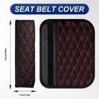 2pcs Leather Car Seat Belt Pads Shoulder Cushion Covers Neck Comfort Black Red