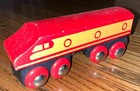 Brio 33513 Vintage Diesel Train   Box   Engine   2 Cars Wooden 1980s Sweden Red