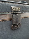 Vintage Amelia Earhart Cosmetic Makeup Train Travel Luggage Case Baby Blue W key
