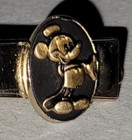 Walt Disney Prods Anson Tie Clip Mickey Mouse Vintage Gold Black Collectible Htf