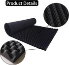 Egg Crate Foam Panel  48 24 2  Black Acoustic Foam  Sound Proof Foam Panels For