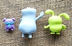 Lot Of 3 Ugly Dolls Vinyl Figures 3  Babo  2 5  Ox  1 25  Lucky Bat