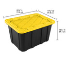 Sterilite 27-gallon Storage Bin With Lid  Black yellow  6-pack