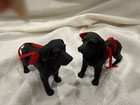 2 Metal Black Labrador Retriever Standing Dogs Ornaments   Figurines 4 x3 