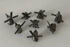 Vtg Pewter Thimbles Windmill  3d  Intricate Moving Working 8 Piece  Set England