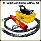 10 000 Psi Air Hydraulic Foot Pump 10 Ton 10in Stroke Ram 10ft Hose Coupler