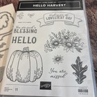 Stampin  Up  Hello Harvest Stamp Set   Rustic Pumpkin Dies New   Retired