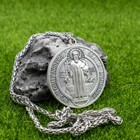 Extra Large 2  Saint St Benedict Medal Italy Pendant Necklace W 24  Spiga Chain
