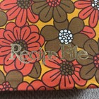 Vtg Recipe File Orange Red Floral Mod Mcm Accordion File Folder Fabric Japan