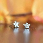 0 50 Ct Lab Grown Diamond Stud Earing For Women 925 Silver 14k White Gold Plated