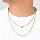 14k Yelllow Gold 3mm Cuban Curb Chain Solid Link Necklace Mens Women 16 - 30 