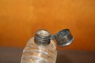 Antique Cut Glass Perfume Bottle Silver Flip Top Vanity Bottle 3    Tall Beautiful