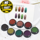 Artdone 16 Jars Chrome Nail Pearl Powder Silver And Gold 16 Pcs Colorful