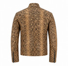 Men s Italian Exotic Snake Texture Leather Jacket Python Snakeskin Print Biker