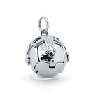 Men s Silver Jewelco London Masonic Orb Charm Medium 13mm Ball 40mm