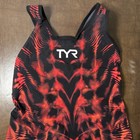 Tyr Venzo Genesis Plasma Red orange   Black Techsuit Size 28 Closed Back