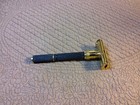 Vintage Gillette Gold   Black Adjustable Safety Razor