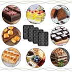 Imengjbang 4 Pack Brownie Pan  12 Cavity All Edges Square Cupcake Brownie Pan   