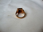 Vintage 1980s Tiger s Eye Slab 18k Yellow Heavy Gold Electroplated Ring Sz 6