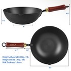 Carbon Steel Wok Set 10 Inch Chinese Cooking Pan For Stovetop New