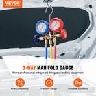 Vevor Ac Manifold Gauge Set 3-way Fit R134a R12 R502 Refrigeration Charging