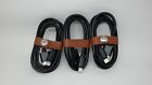 3 Pack Leather 8 Pin Lightning To Usb Cable Sync Data Charger Apple Iphone Ipad