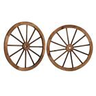 Set Of 2 30   Decorative Vintage Wood Wagon Wheel Wall Decoration Us Ship