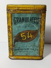 Empty 1930s Granulated 54 Sliced Plug Tobacco Pocket Tin John Weisert St  Louis