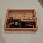 Antique Brass Field Pocket Microscope W wooden Case - Made In France