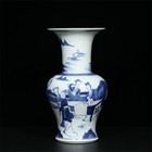 Chinese Qing Dynasty Yongzheng Blue White Porcelain Vase With Figure Patterns