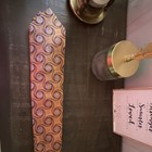 Nicola Ferri Orange Blue Brown Geometric Abstract Logo Men s Designer Tie