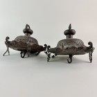 Pair Of Antique Cast Brass Bronze Ceiling Canopy Victorian Ceiling Cap