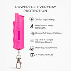 2 Pack Burn Pepper Spray Keychain 0 5oz Police Strength Self Defense Oc Pink