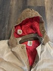 Vintage Carhartt Coveralls 40r Red Quilt Lining Hood Distressed Grunge
