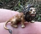 Antique Austrian Vienna Cold Painted Bronze Figure Of Miniature Lion