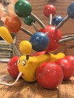 Vintage Kouvalias Caterpillar Pull Toy Made In Greece   Wooden Toddler Toy