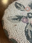 Vintage Footstool Ottoman Latch Hook Stool Needlepoint Granny Farmhouse Chic Old