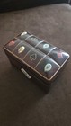 Vtg Double Deck Genuine Calf Leather Embossed Multicolor Playing Card Case Italy