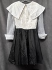 Vintage Black White Short Dress Big Collar French Cuffs Sz 8 Women   s