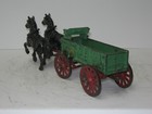 Cast Iron Arcade Two-horse Team W wagon Decent Original