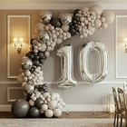 40   silver Number Foil Balloons-helium Or Air Filled For Birthday And Anniversary