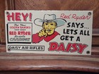 Rare Vintage Daisy Porcelain Metal Sign Air Rifle Bb Gun Red Ryder Toy Oil Gas