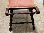       vintage Victorian Solid Wood Saddle Style Foot Stool      