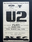 U2 1981 San Jose State Concert Poster 11x17 Original Boy Tour W  Romeo Void