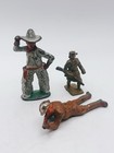 Lot Of 3 Vintage Lead Toy Figures Cowboy Soldier